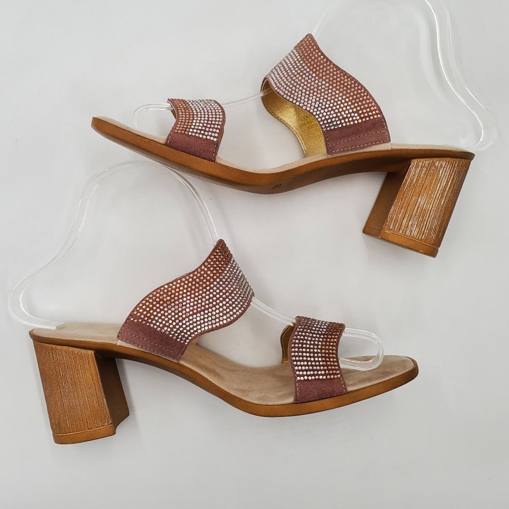 Onex Rhinestone Block Heel Sandals - Picture 8 of 16
